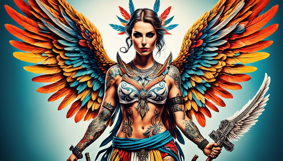 visão e explicação segundo o candomblé e umbanda sobre significado tatuagem anjo com arma