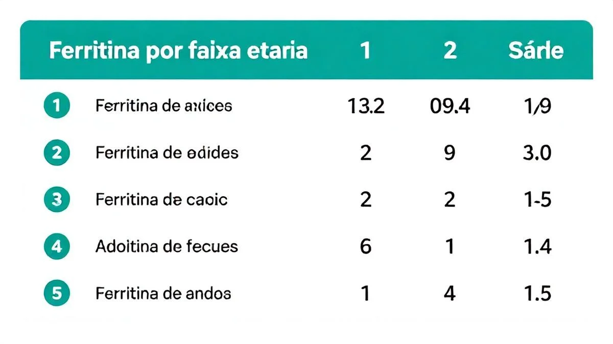Tabela de Ferritina por Idade: Valores e Interpretação