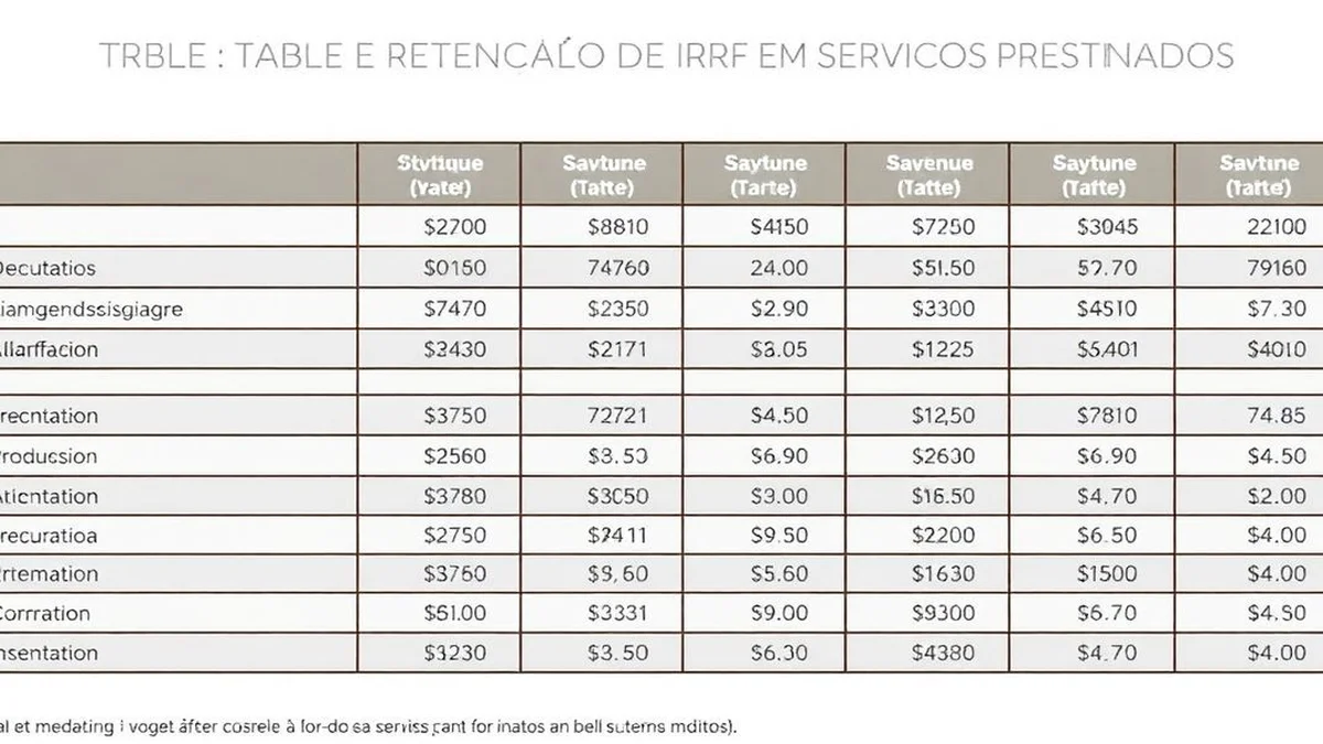 Tabela de Retenção IRRF sobre Serviços Prestados: Guia Prático