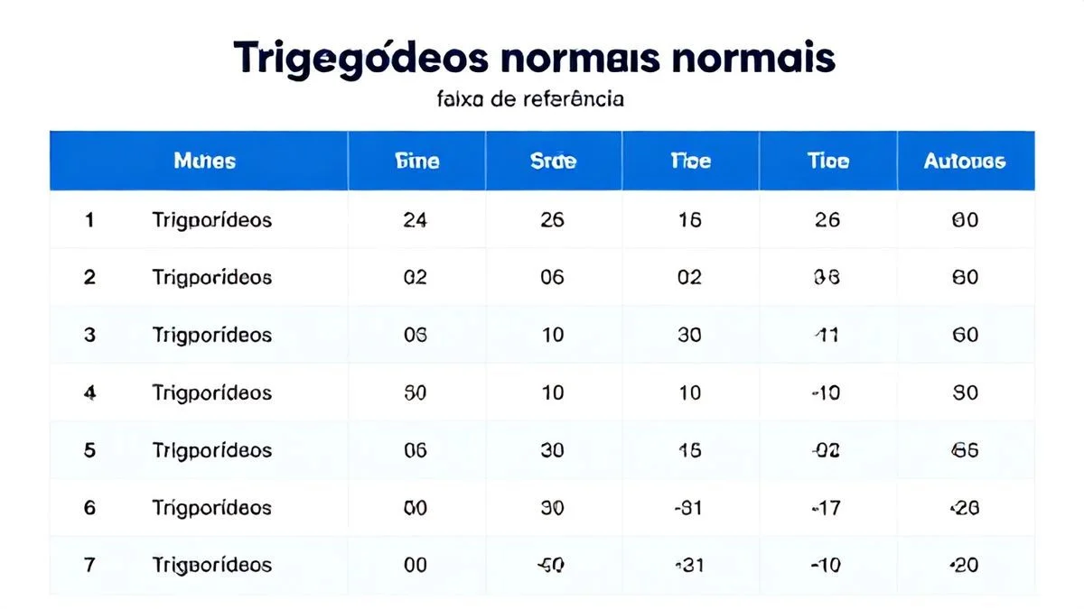 Triglicerídeos Normal: Tabela e Valores de Referência