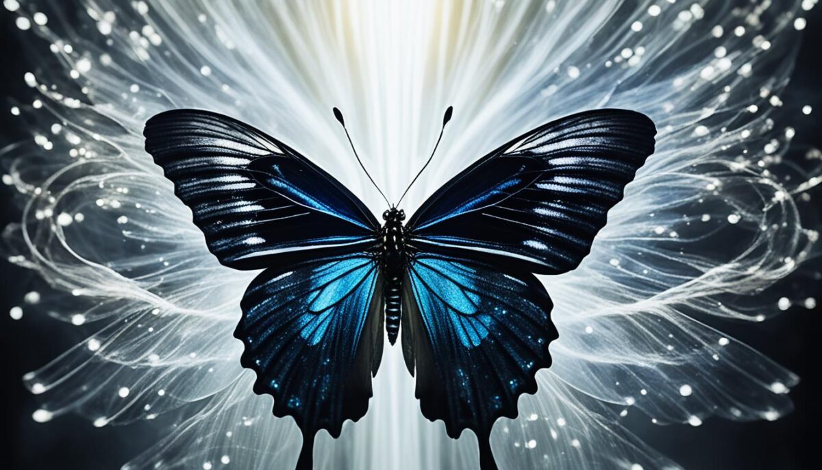 Visão da espiritualidade sobre borboleta preta